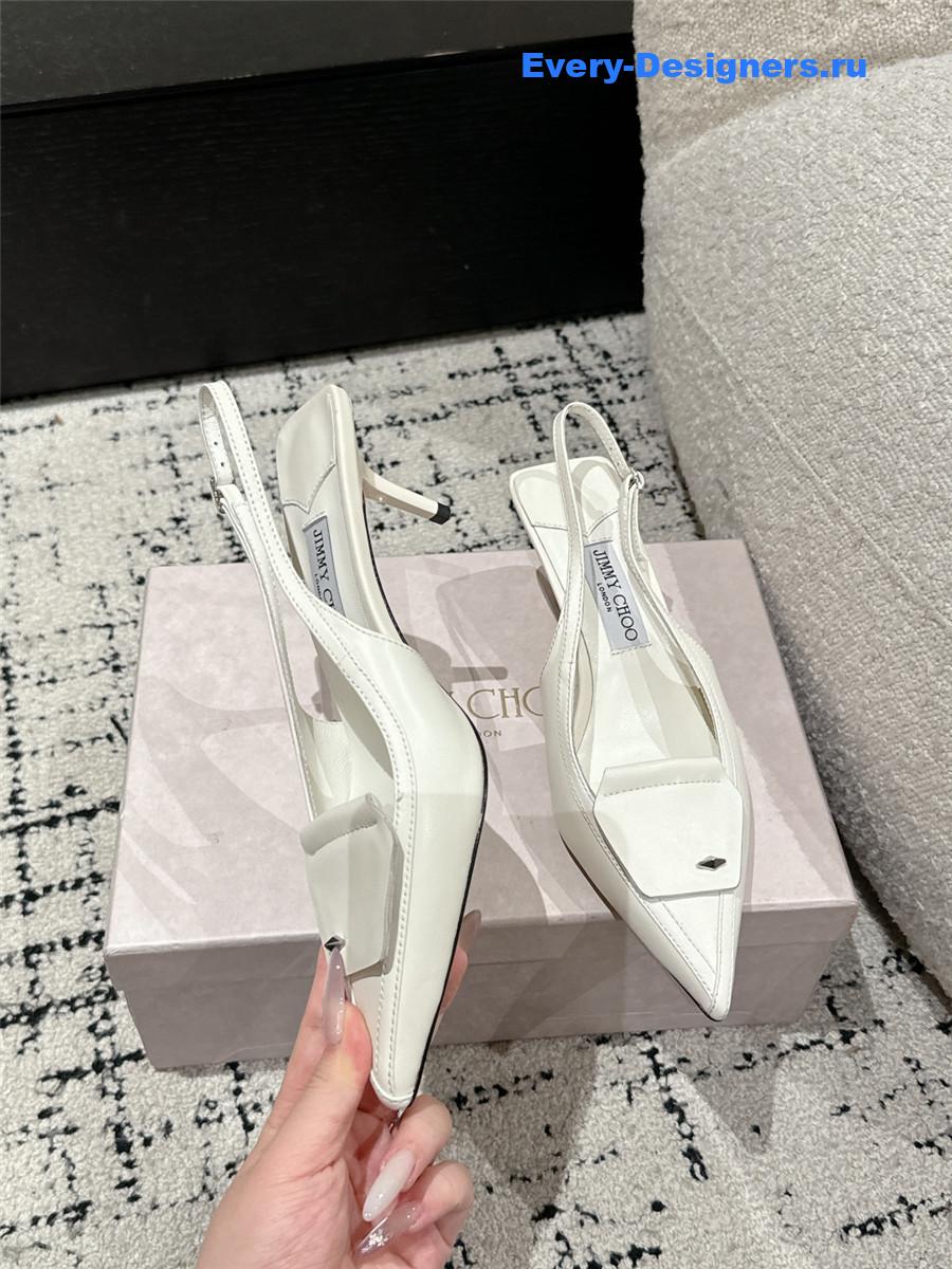 J1m*y Ch00 frances white slingback pumps