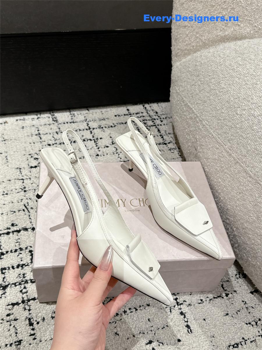 J1m*y Ch00 frances white slingback pumps