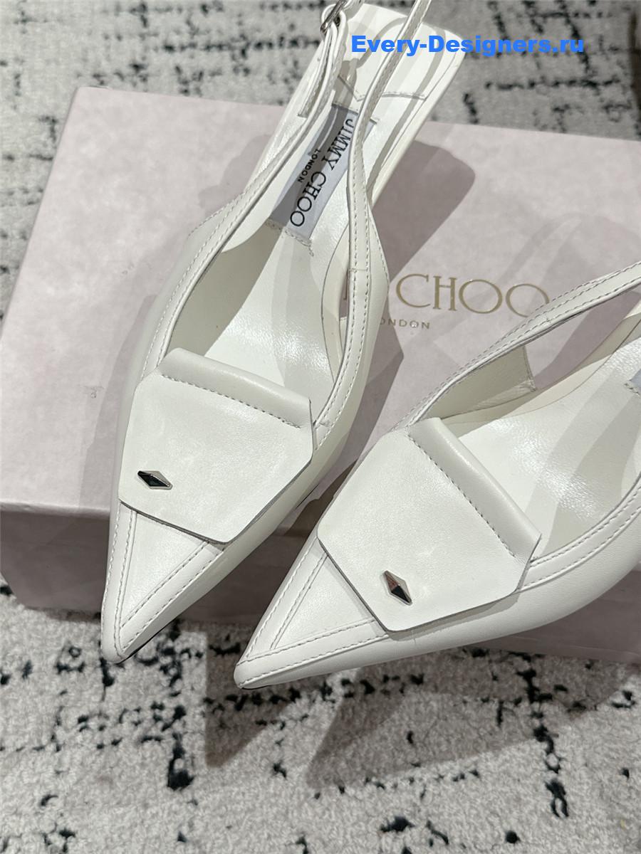 J1m*y Ch00 frances white slingback pumps