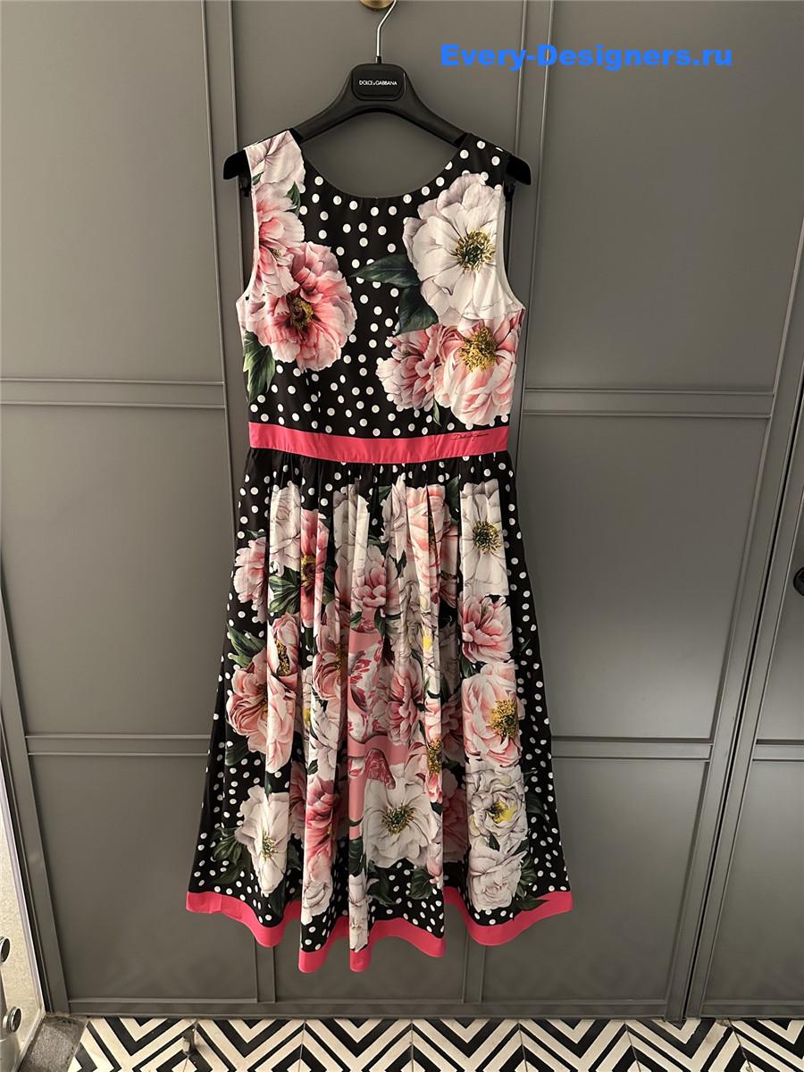 Dolce & Gabbana Printed Poplin Dress