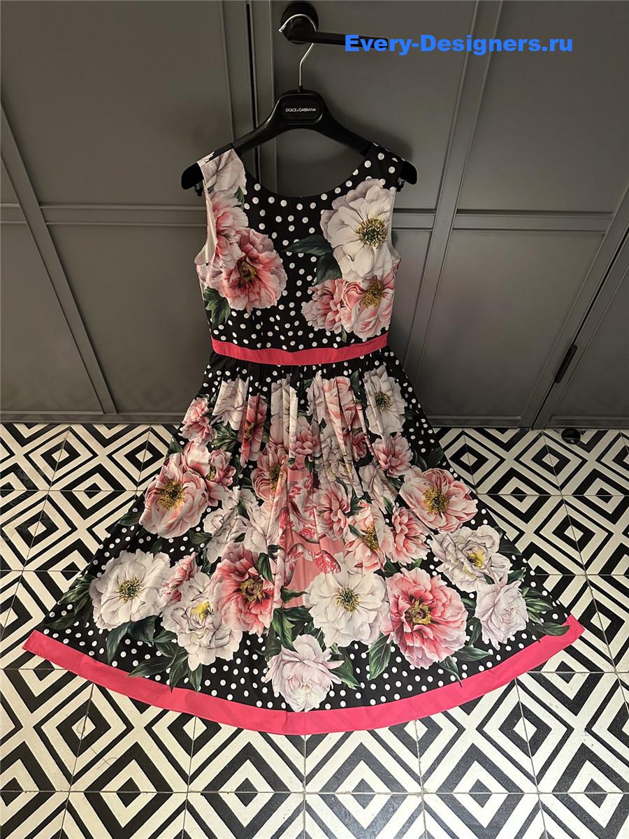 Dolce & Gabbana Printed Poplin Dress