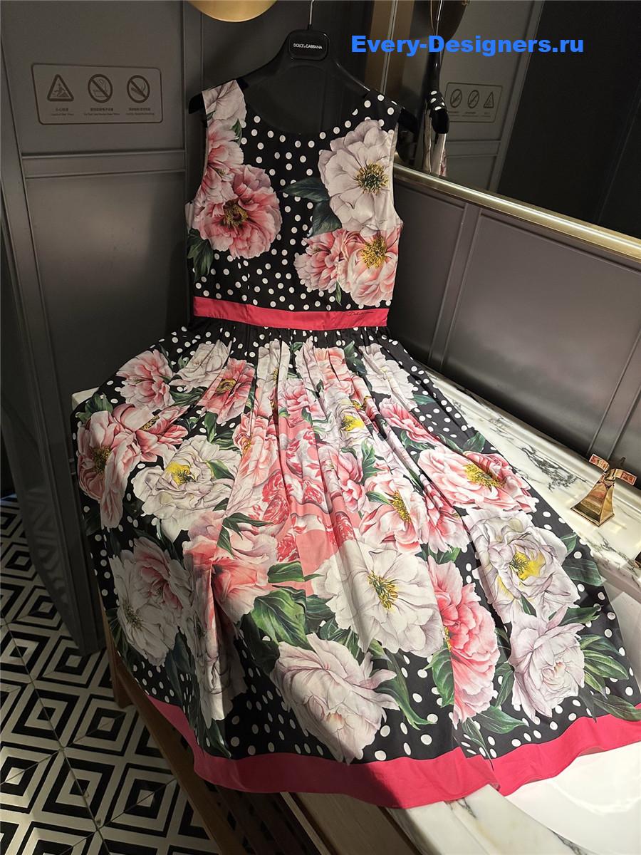 Dolce & Gabbana Printed Poplin Dress