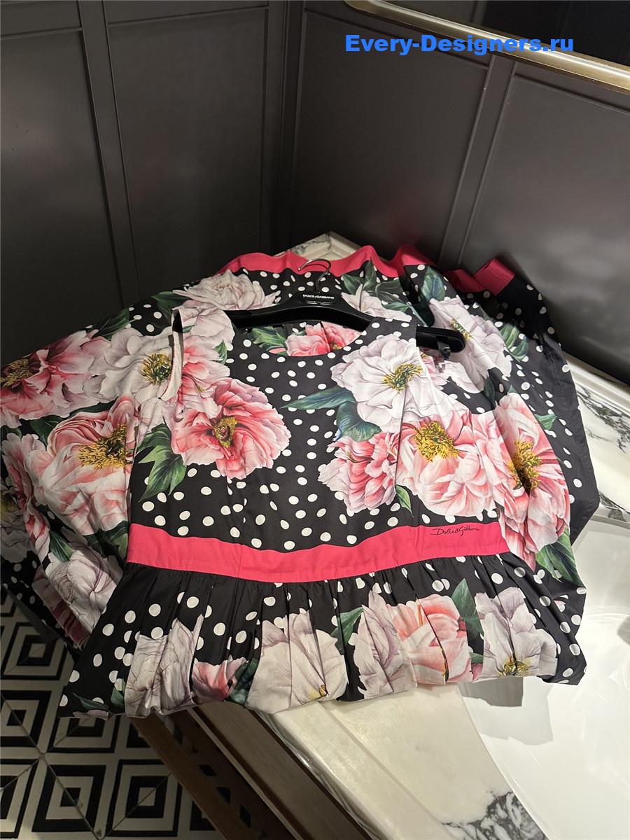 Dolce & Gabbana Printed Poplin Dress