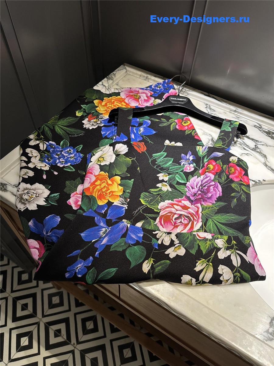 Dolce & Gabbana Black Rose Bustier Dress