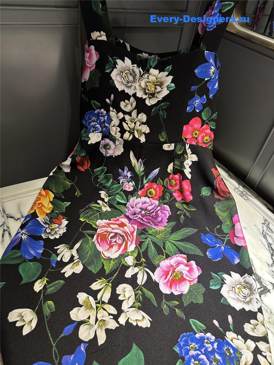 Dolce & Gabbana Black Rose Bustier Dress