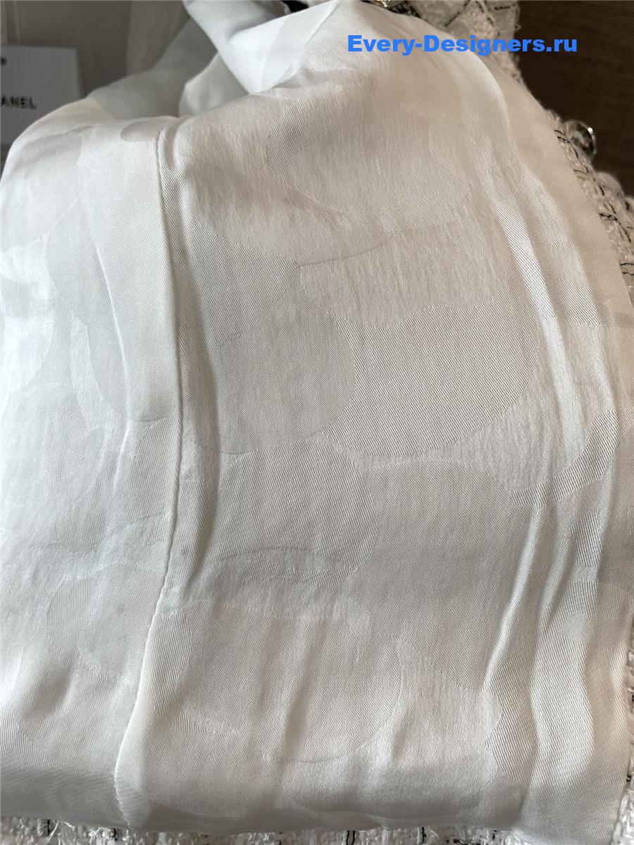 Ch**el tweed white check coat