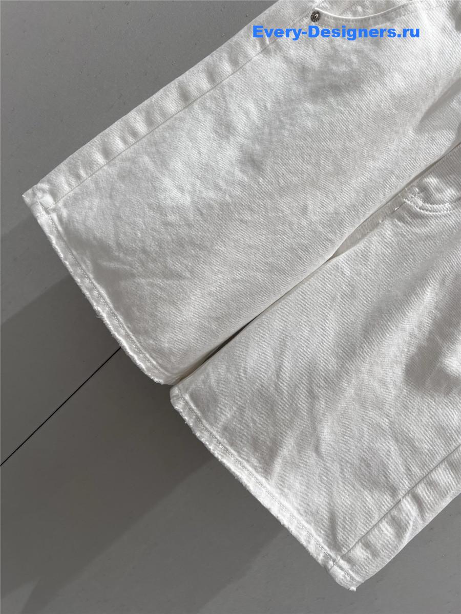 Miu Miu High-Waist White Denim Shorts