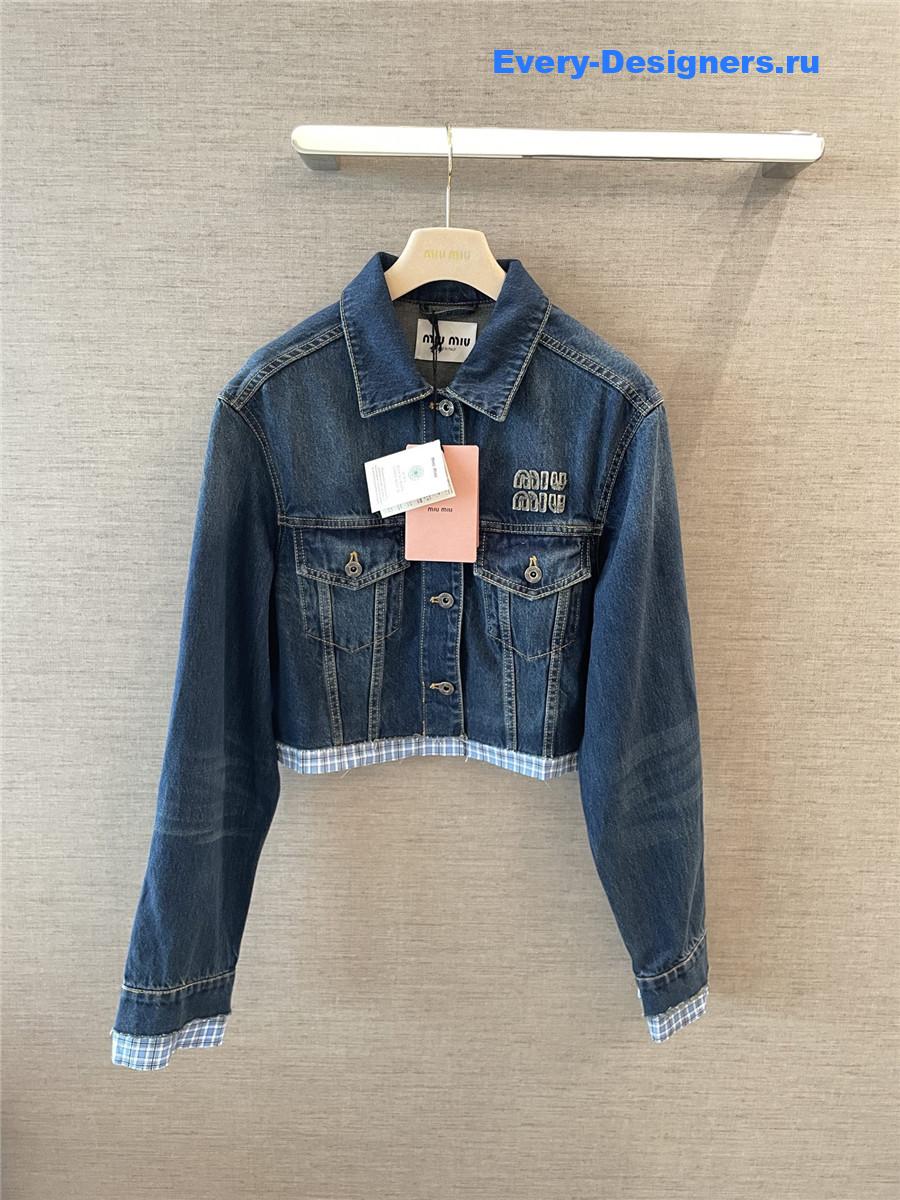Miu Miu Washed Denim Blouson Jacket