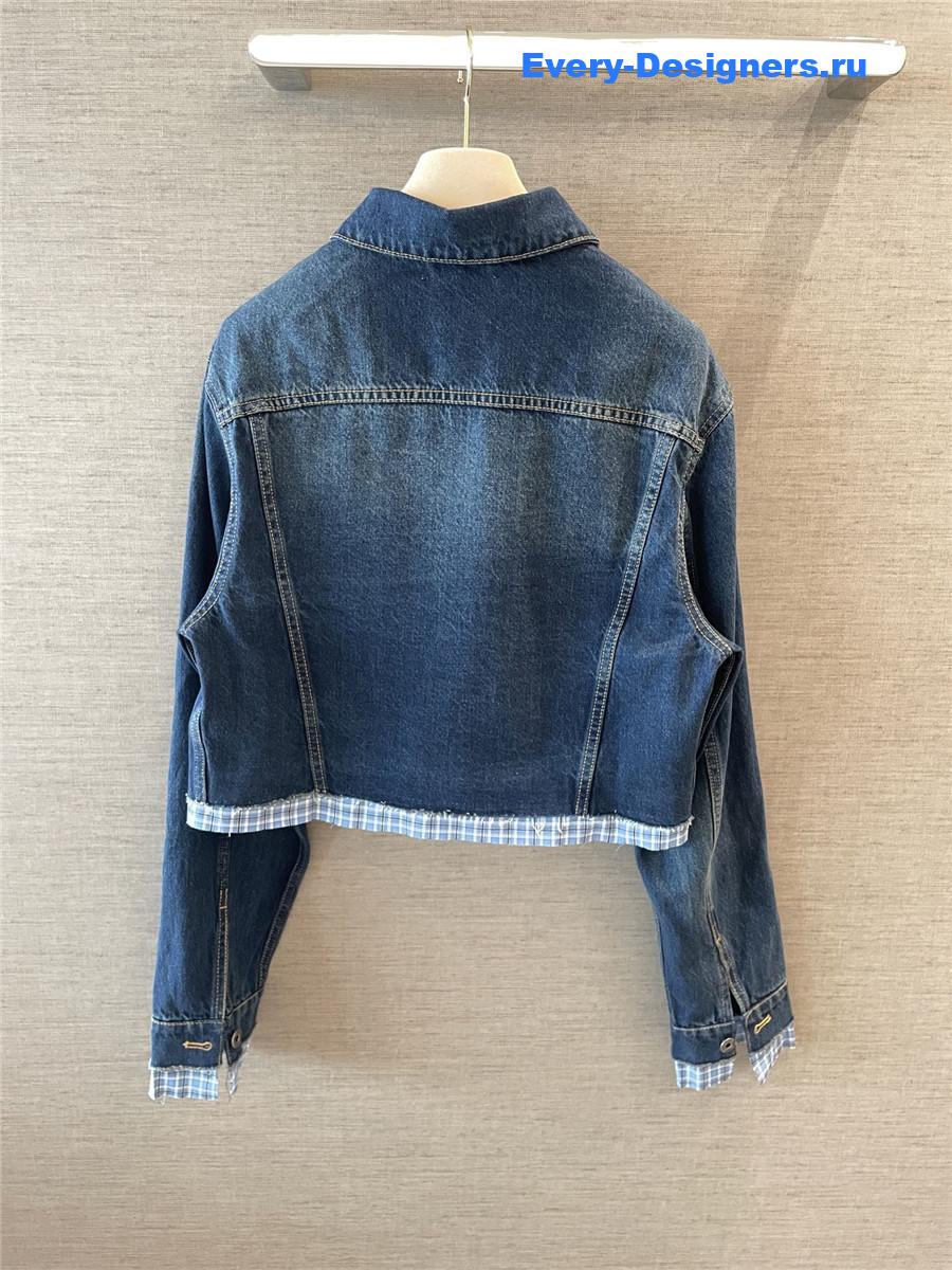 Miu Miu Washed Denim Blouson Jacket