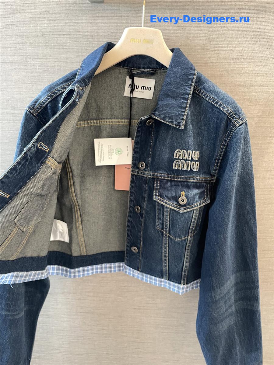 Miu Miu Washed Denim Blouson Jacket