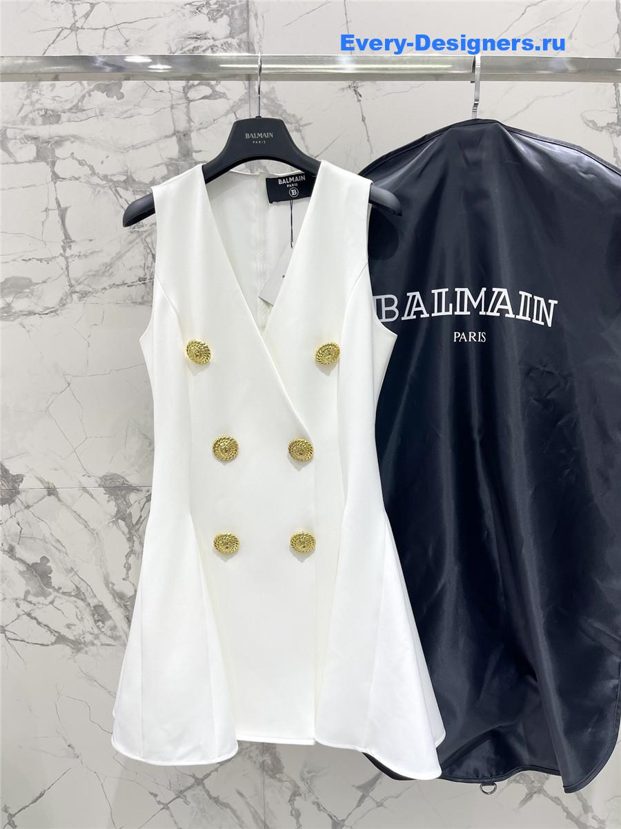 Sa1nt Lau*nt sleeveless blazer dress in white