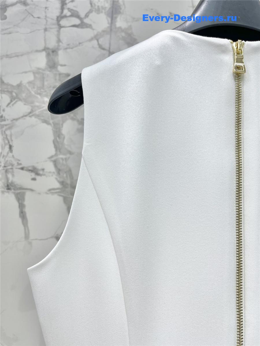 Sa1nt Lau*nt sleeveless blazer dress in white