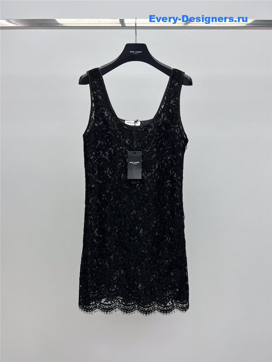 Sa1nt Lau*nt floral lace mini dress