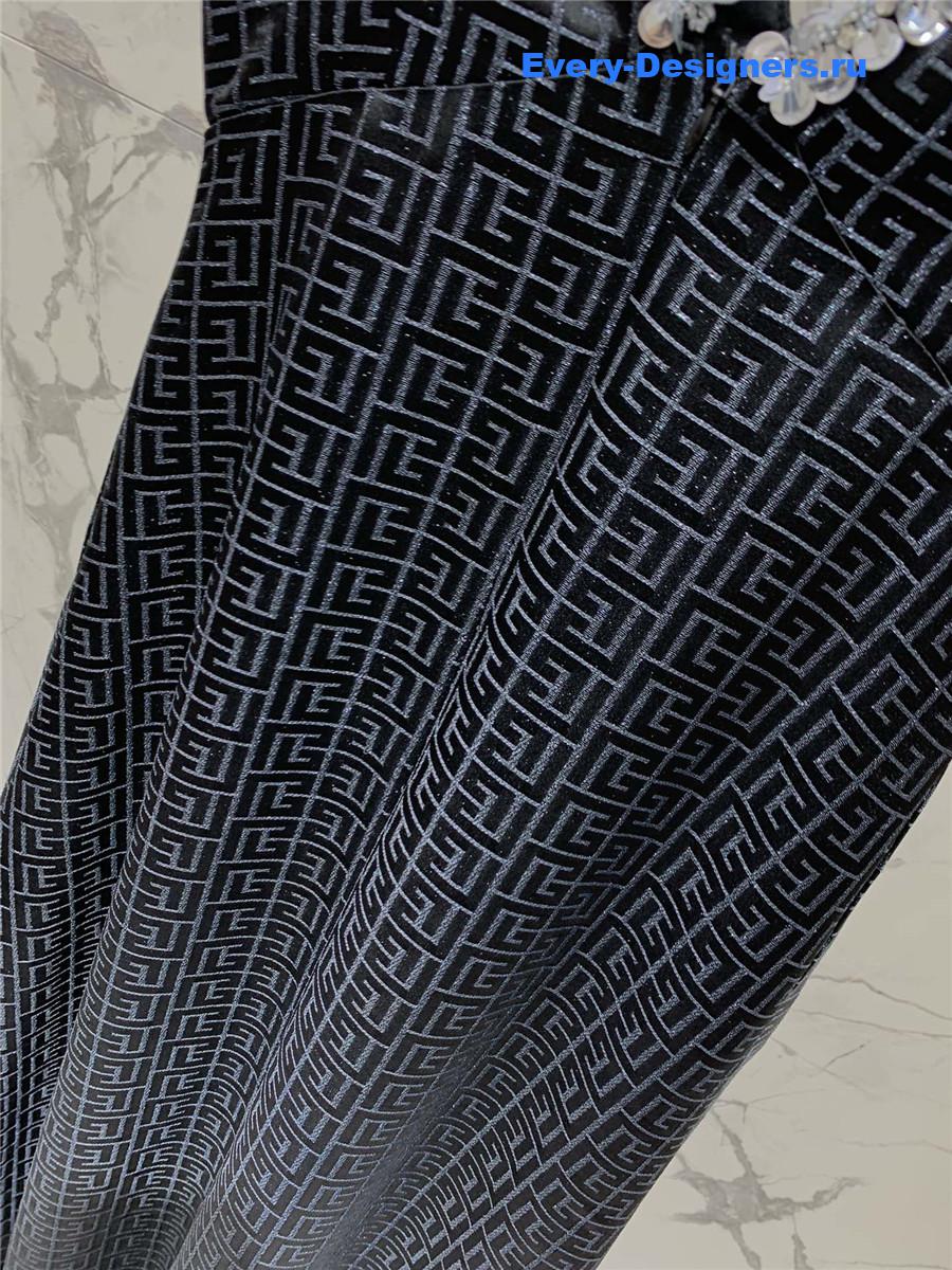 Balmain V-Neck Silk Beaded Dress