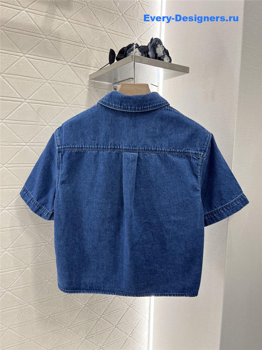 L0ew* denim blue short sleeve shirt