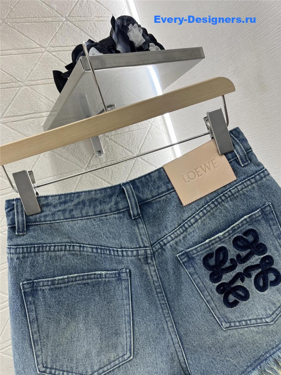 L0ew* women’s anagram denim shorts