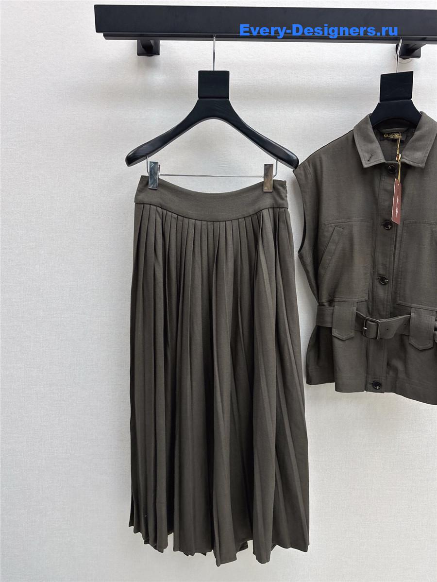 L0r0 P1ana vest pleated skirt suit