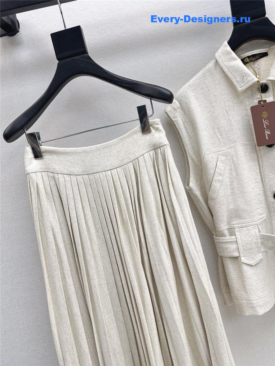 L0r0 P1ana beige vest skirt suit