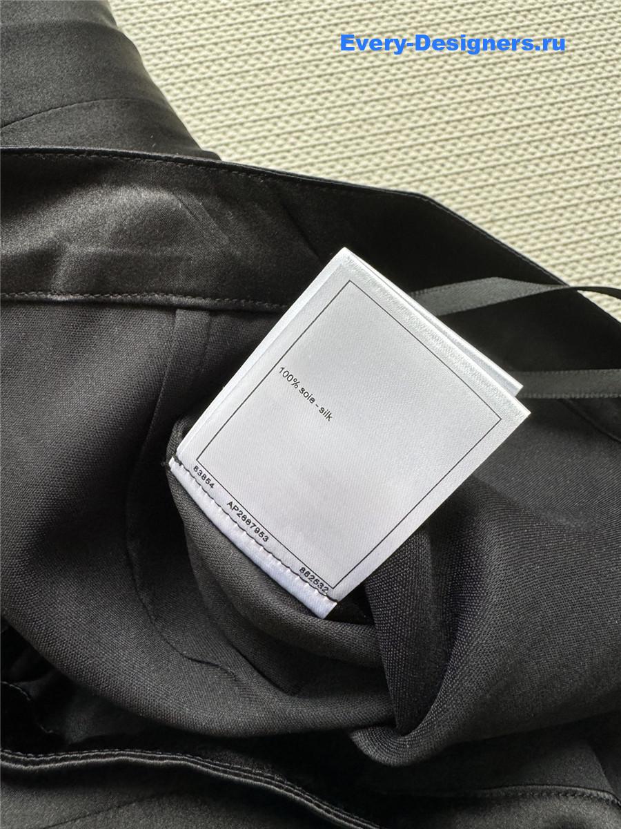 Ch**el black silk wide-leg pants