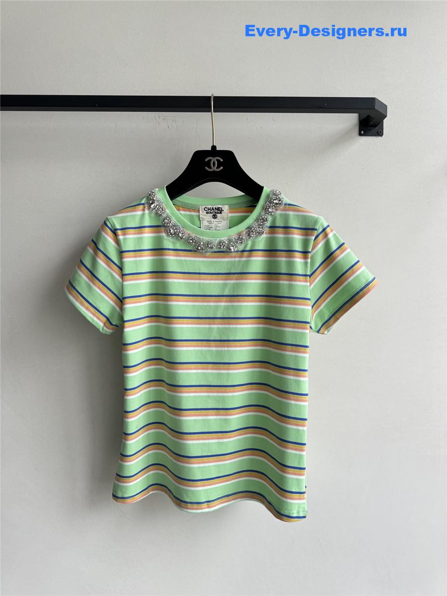 Ch**el green striped t-shirt