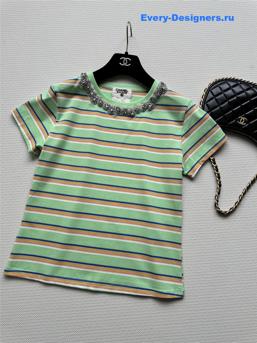 Ch**el green striped t-shirt