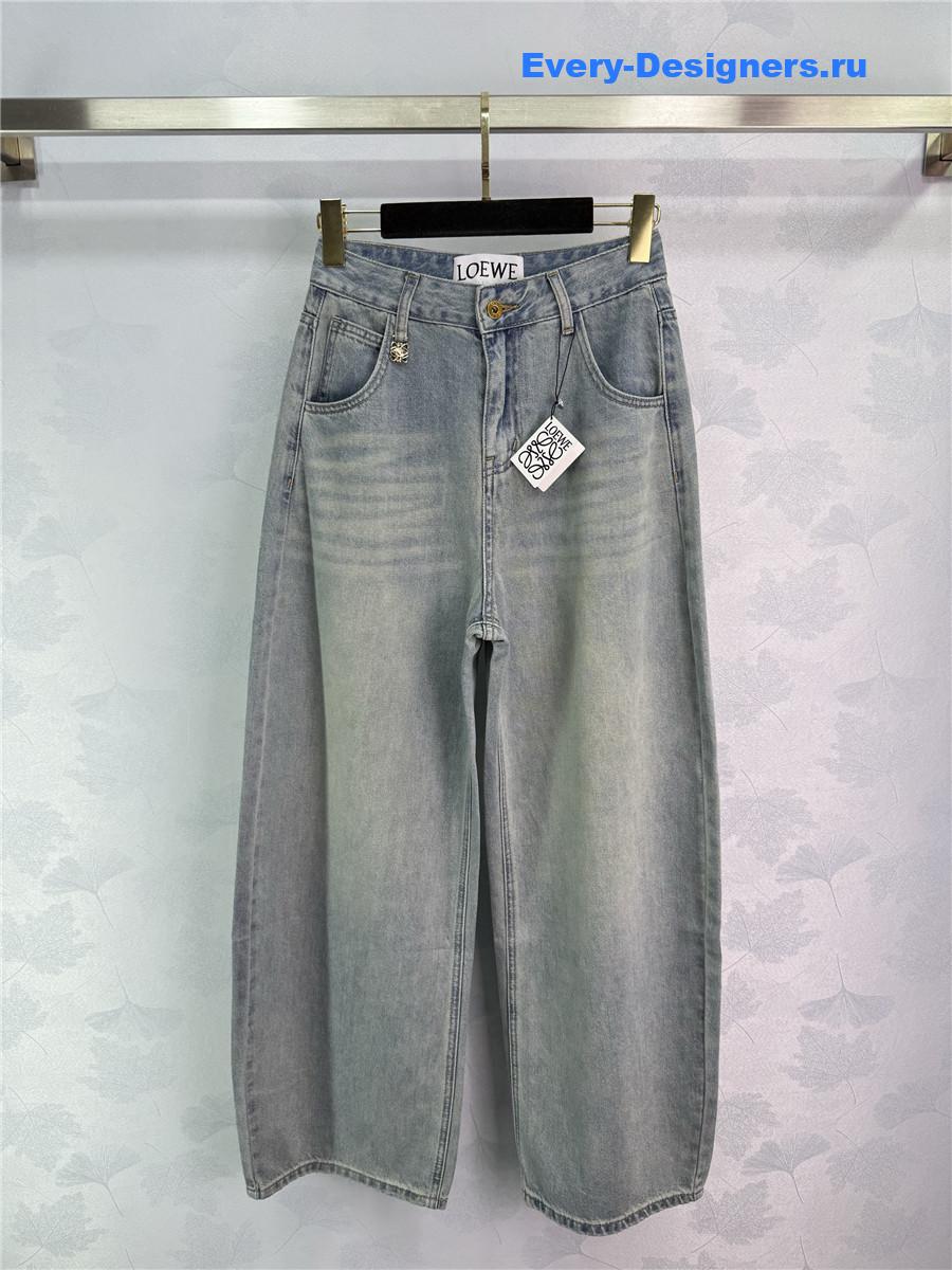 L0ew* logo embroidered loose jeans