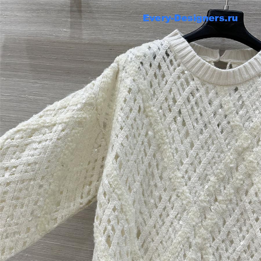 BC sequin-embellished Cashmere Dress White