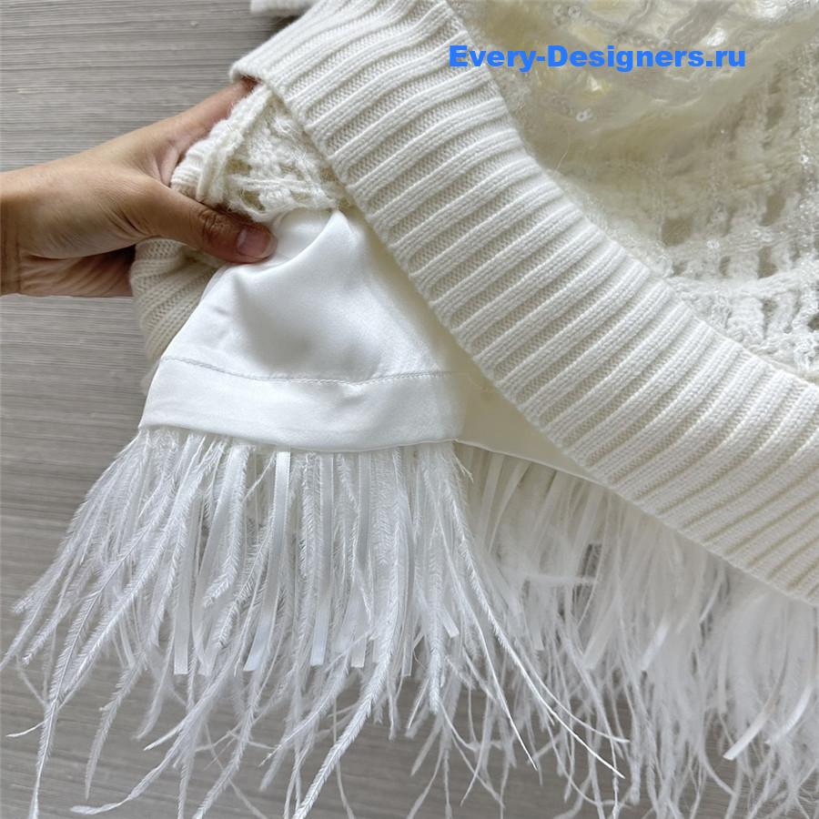 BC sequin-embellished Cashmere Dress White