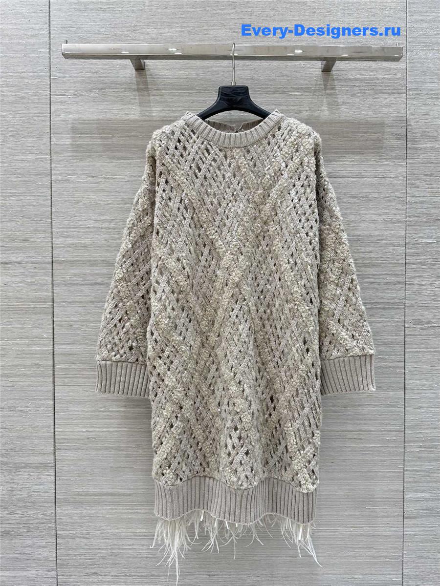 BC Gray Sequin Cashmere Dress