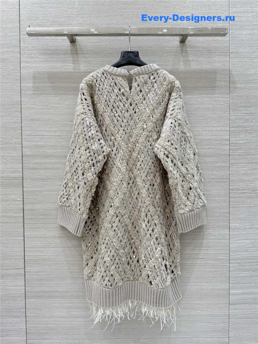 BC Gray Sequin Cashmere Dress