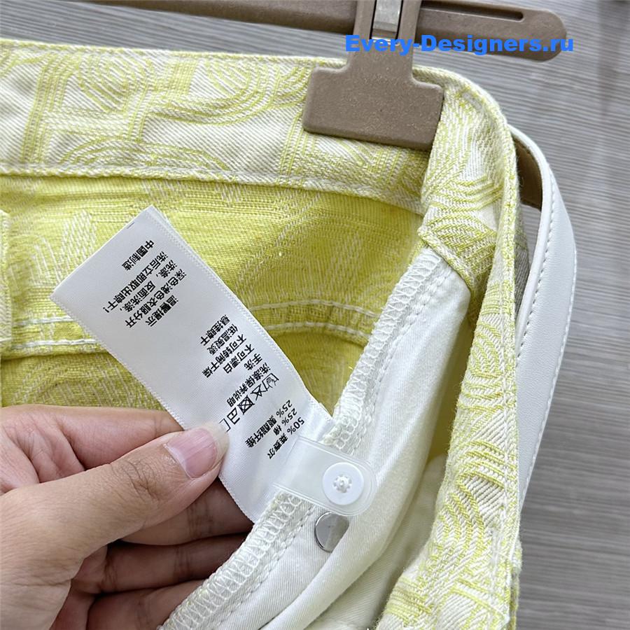 H**me5 yellow jacquard denim pants