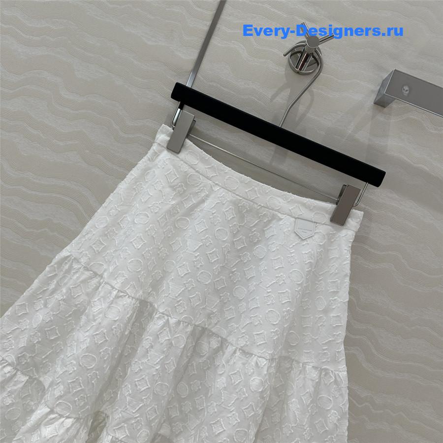 l0vis Vvtt0n white monogram skirt