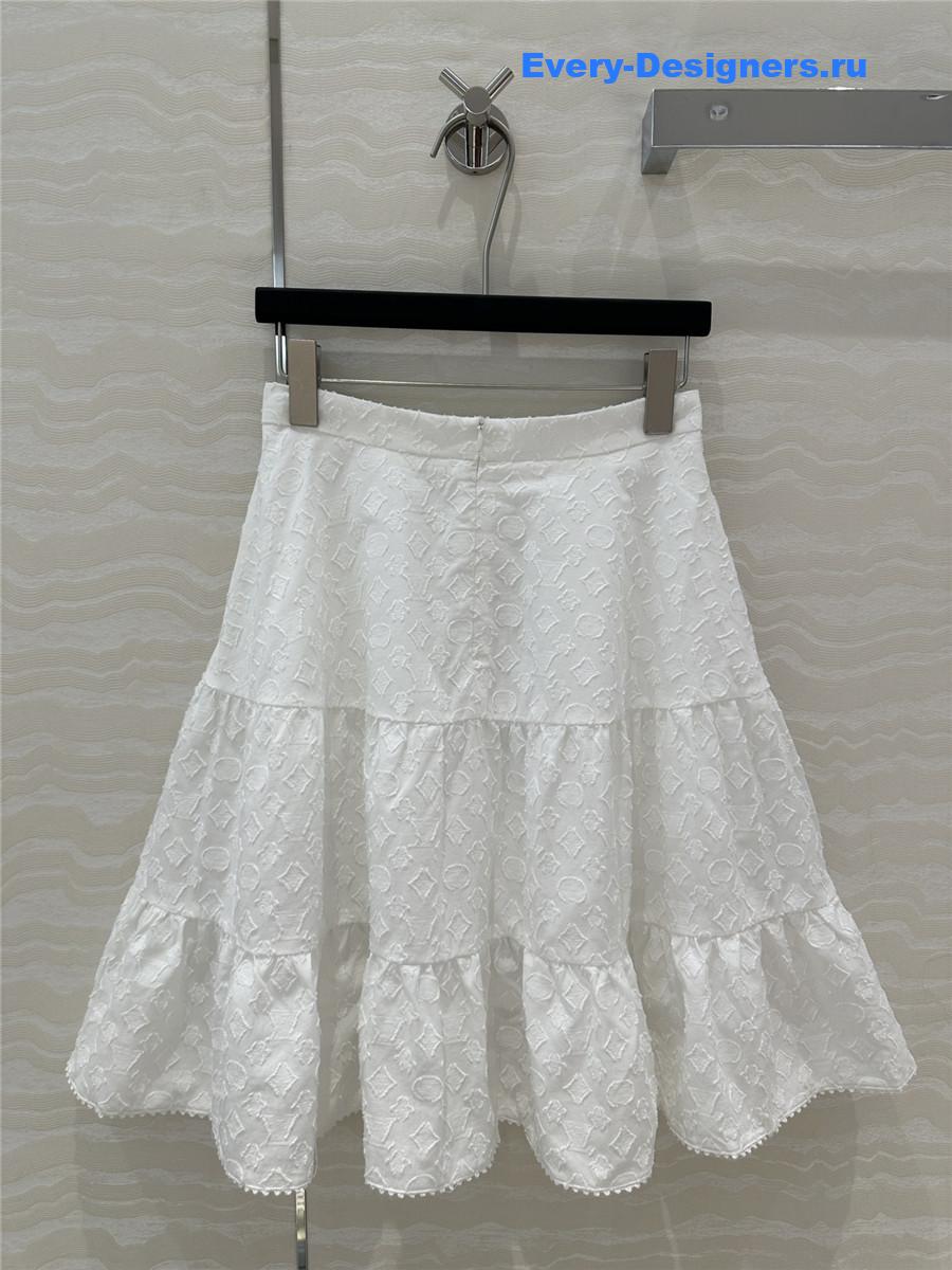 l0vis Vvtt0n white monogram skirt