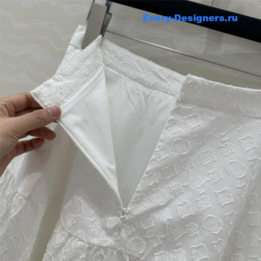 l0vis Vvtt0n white monogram skirt