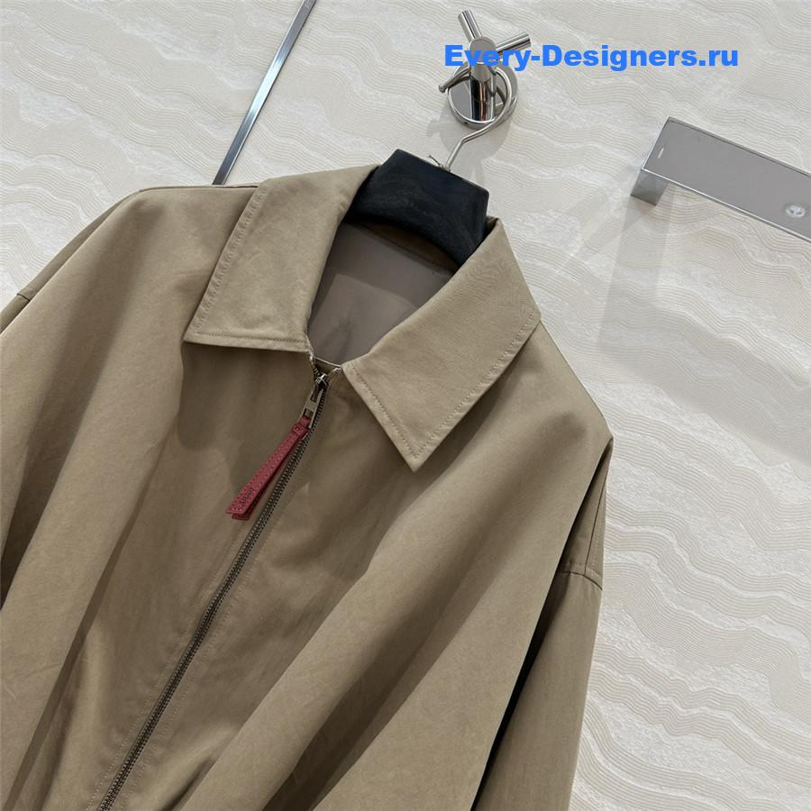 L0ew* brown cotton-silk twill blouson