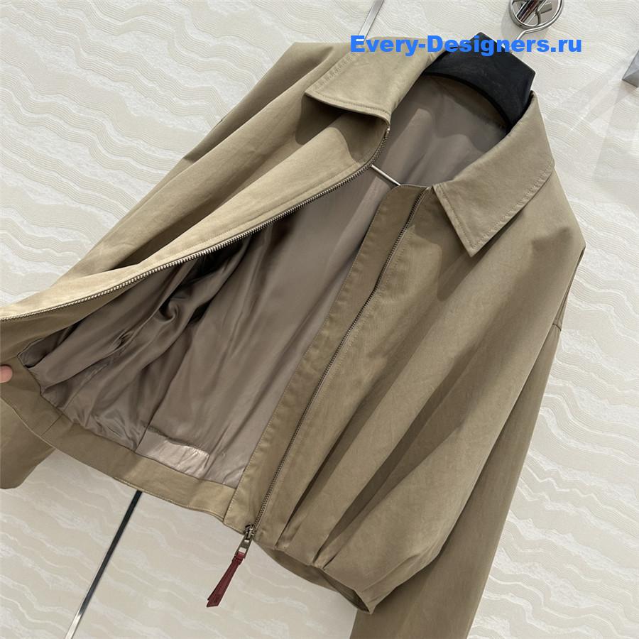 L0ew* brown cotton-silk twill blouson