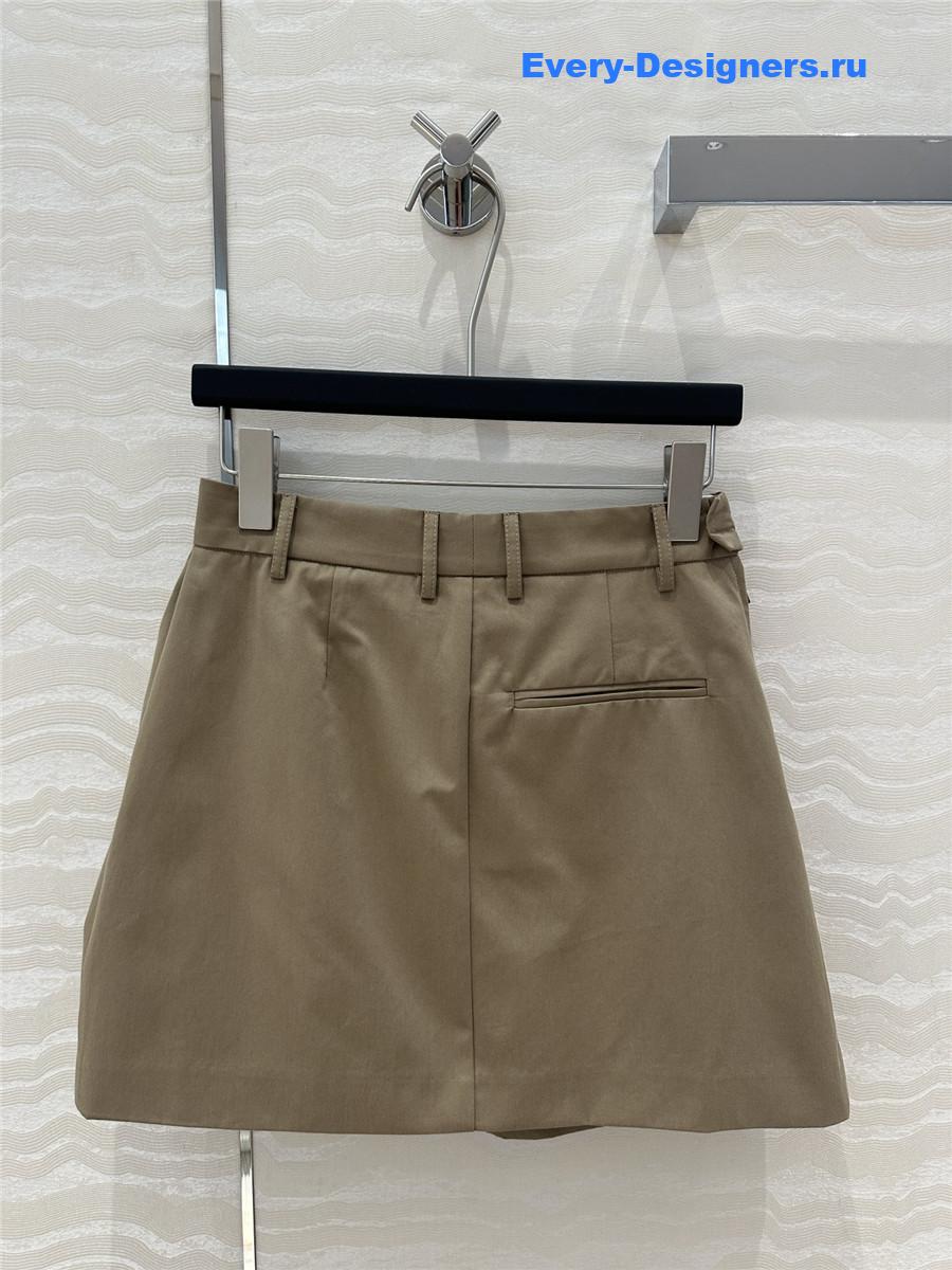 L0ew* brown cotton-silk draped skirt