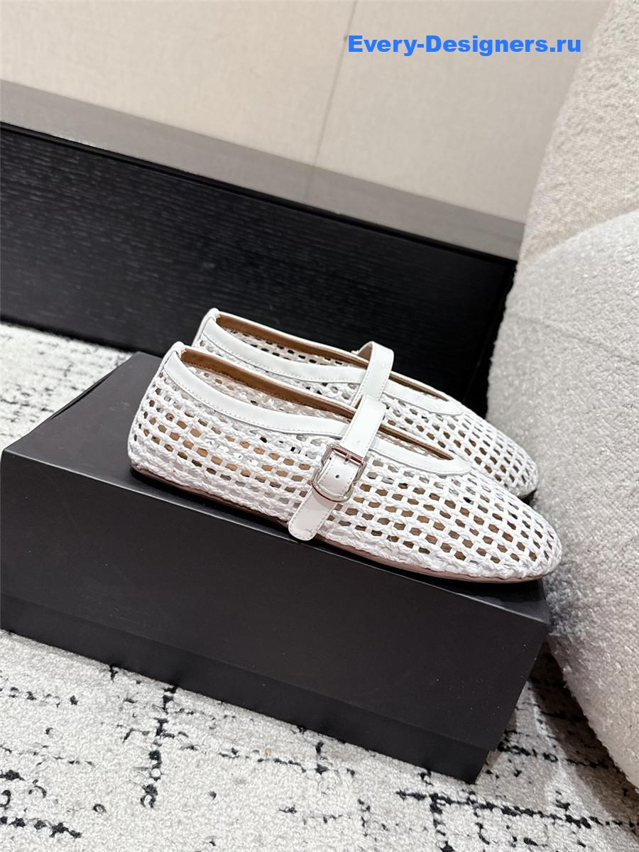 Alaïa White Mesh Ballet Flats