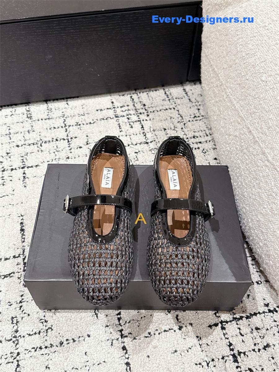 Alaïa Black Mesh Ballet Flats