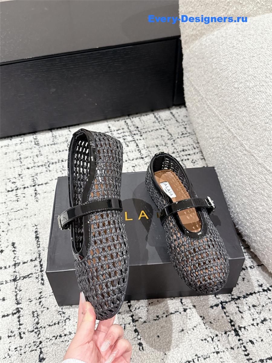 Alaïa Black Mesh Ballet Flats