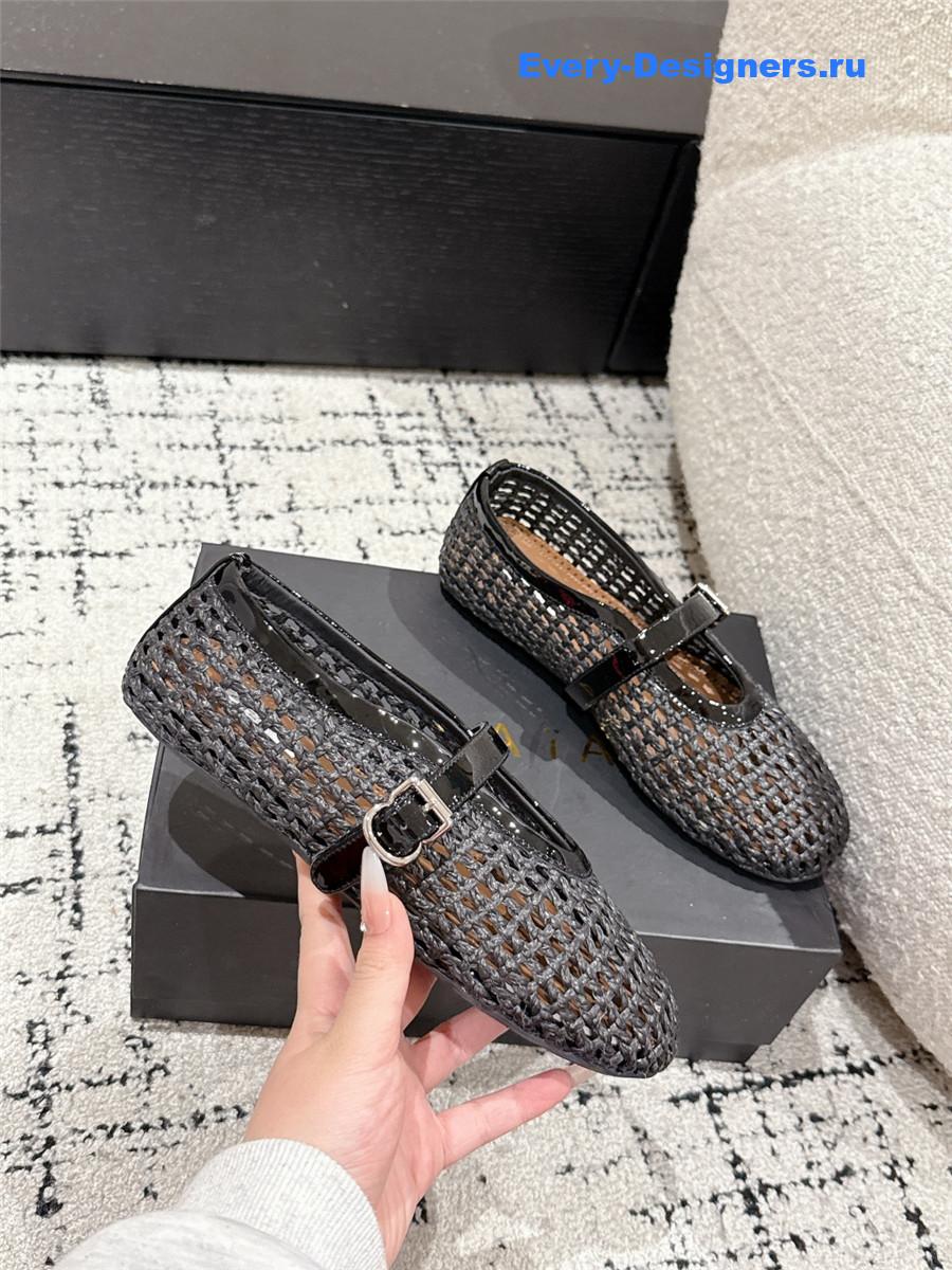 Alaïa Black Mesh Ballet Flats