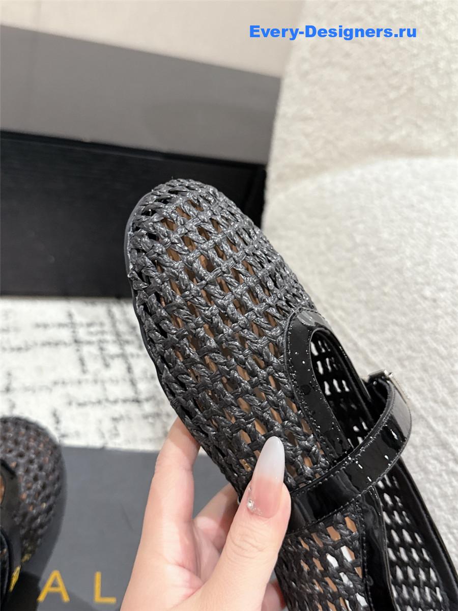 Alaïa Black Mesh Ballet Flats