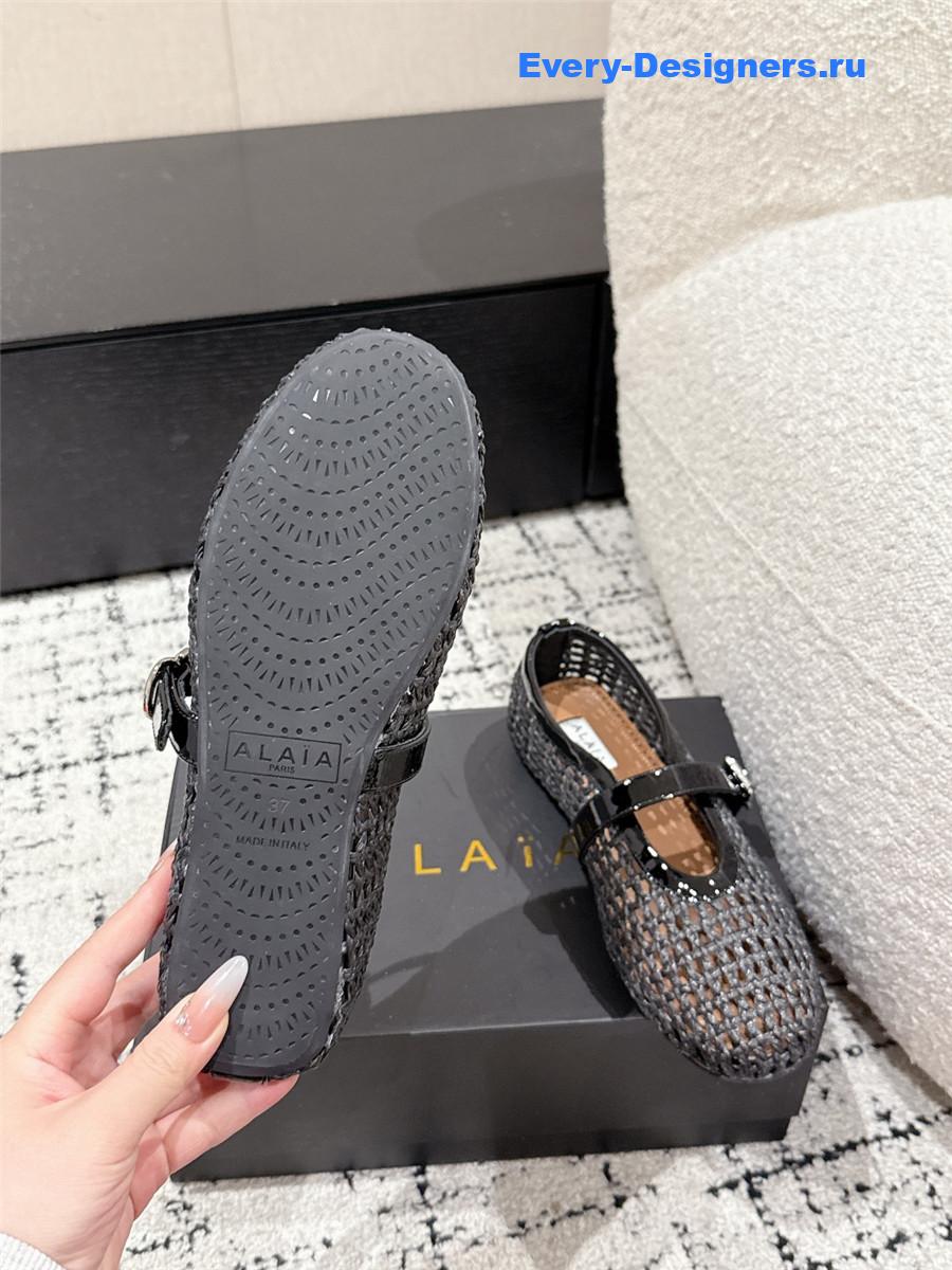 Alaïa Black Mesh Ballet Flats