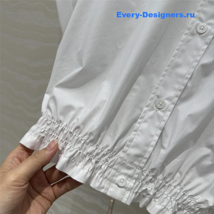 Miu Miu Cropped Cotton Shirt White