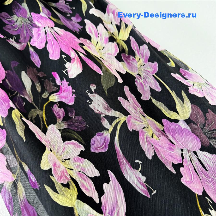 Zimm Dawning Ruffle Slip Dress in Black