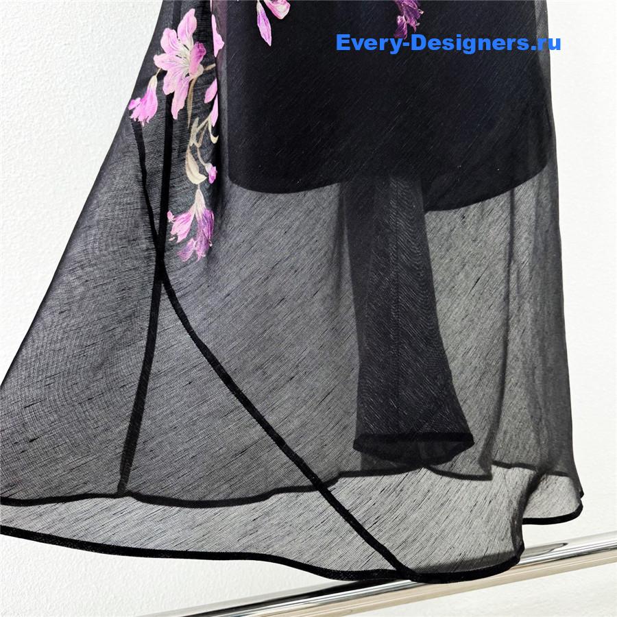 Zimm Dawning Ruffle Slip Dress in Black