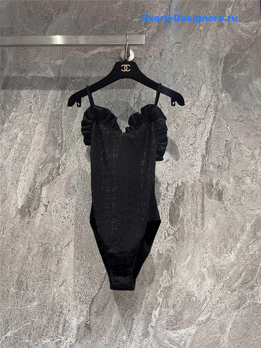 Ch**el black one-piece swimsuit
