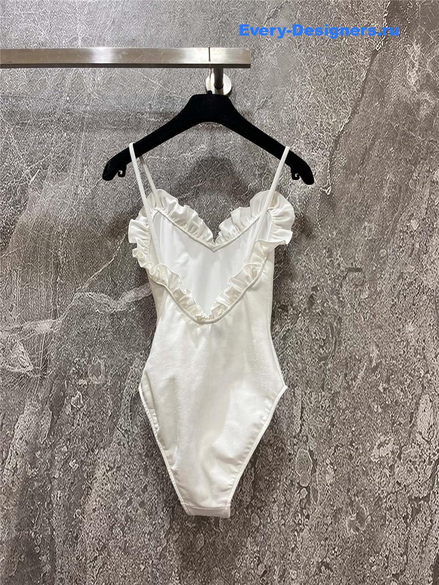 Ch**el white one-piece swimsuit