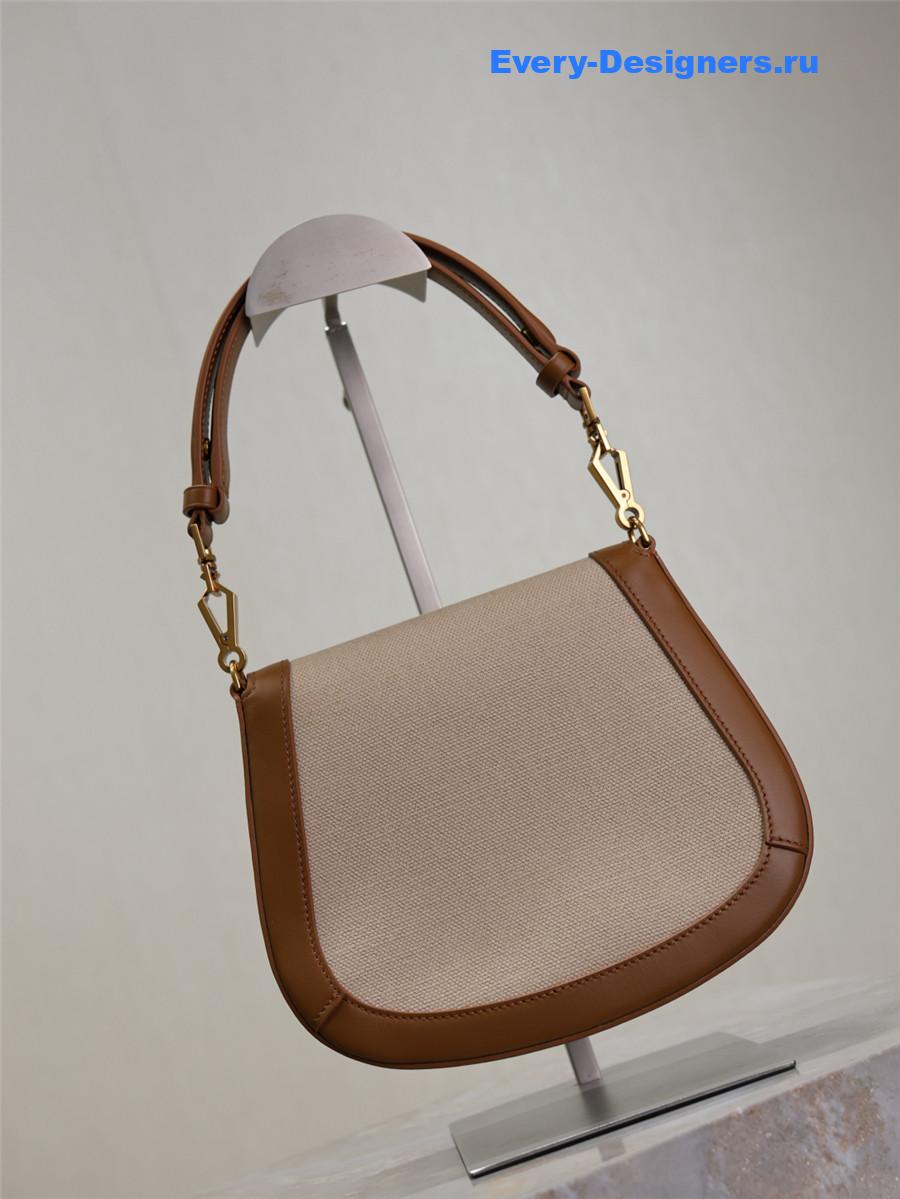 Sa1nt Lau*nt voltaireleather canvas shoulder bag