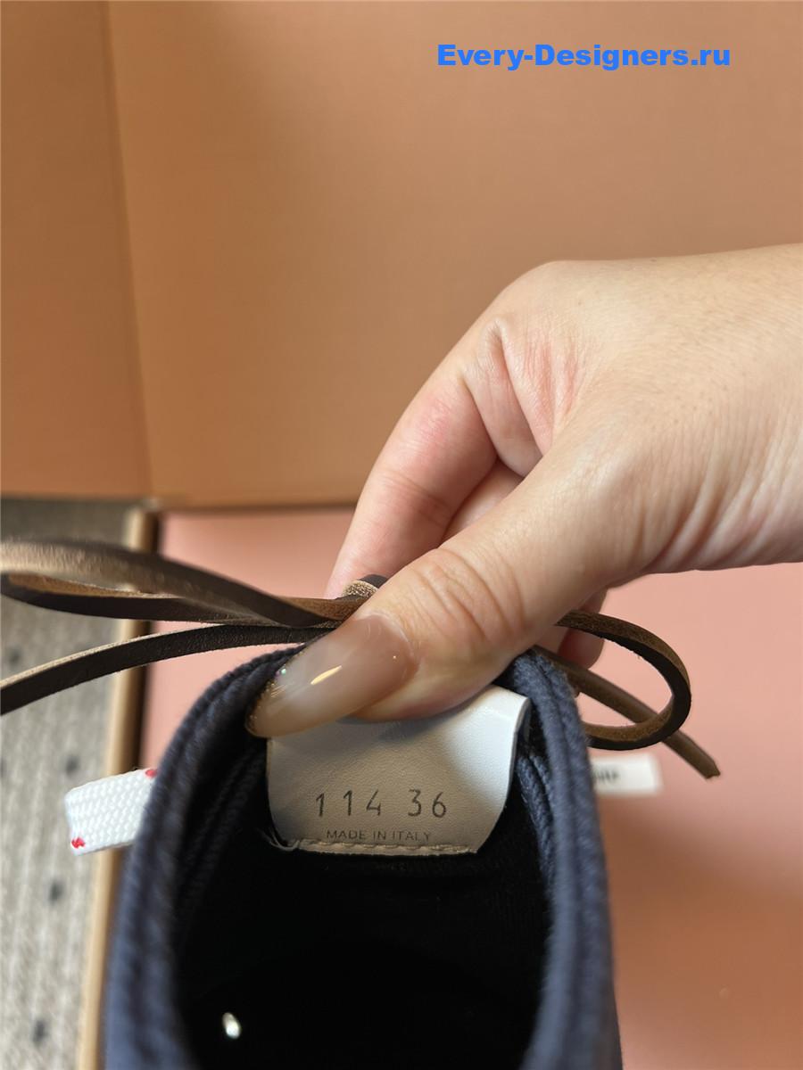 Miu Miu Dark Blue High-Top Canvas Trainers